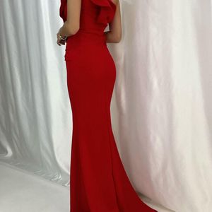 Red Asymmetrical Gown -Shein