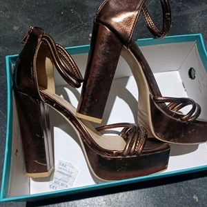 Shinny Brown Heels