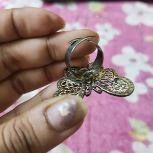 Beautiful Adjustable Oxidised Butterfly Ring