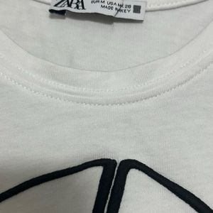 Zara Corded Face Tee Size-M