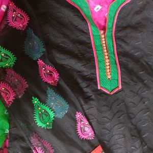 Kurti Set Patiyala Salwar Suit Bandhani Dupatt