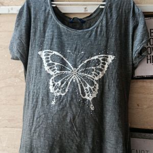 Butterfly Grey Top