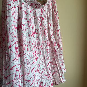 Pink And White Georgette Skirt