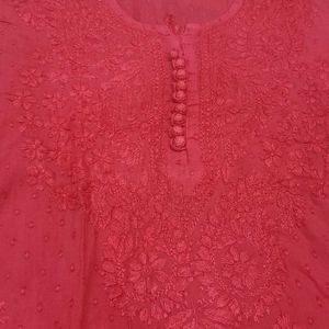 Beautiful Chikankari Kurta Set Wid Stretchable Btm