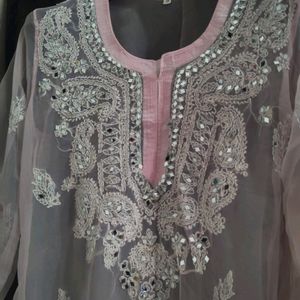 Luchnawi Chikankari Kurta Set Size Issue