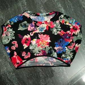 Floral High-low Cut Top