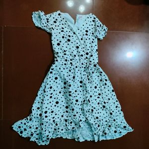 Polka Dotted Frock For Girls