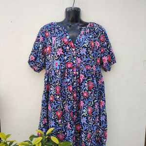 Loft Tall Spring Bloom Button Swing Dress