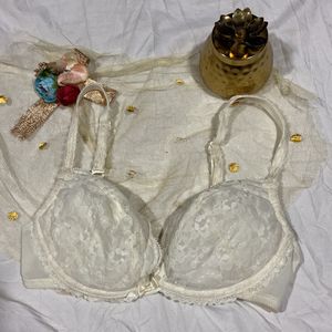 White Nated Bra Size 34D