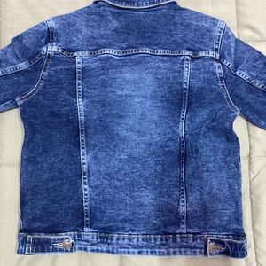 High StarWashed Button-Front Denim Jacket with Sli