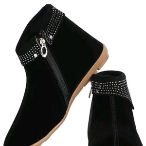 Black Velvet Designer Boots