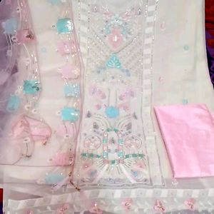 Pakistani Embroidered Fancy Dress Material