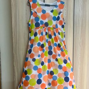 Polka Dots Knee Length Dress (combo Os 5)