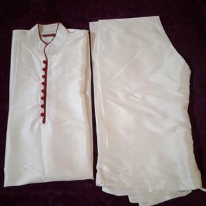 Men Silk Cotton Kurta Pajama Set