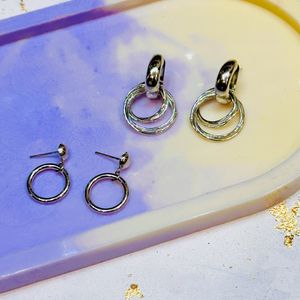 Silver Alloy Western Earrings