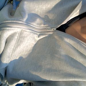 GREY Oversized zip-through hoodie