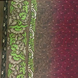 Georgette Brown Colour Printed Border..