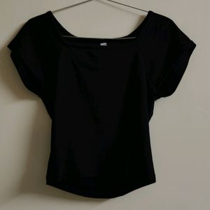 Square Neck Black Top