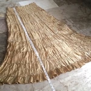 Long ethnic Olive golden semi fancy skirt