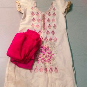 Embroidery Design Straight Cut Kurta Set