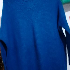 teal color beautiful long sweater