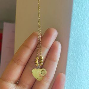 Aesthetic Heart Golden Necklace with pearl 🧡