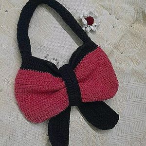 handmade crochet bow bag