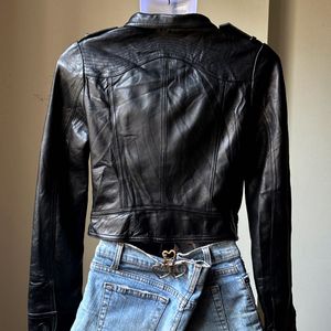 Sheepskin Leather Jacket - Cropped