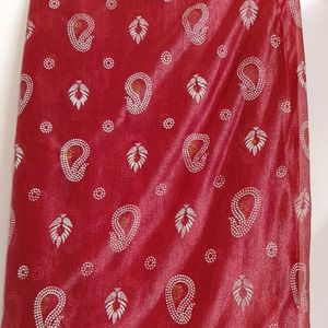 Red Chiffon Saree