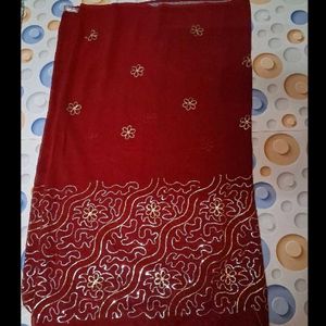 Georgette Red Saree