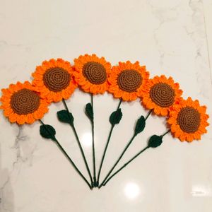 Pack Of 6 Crochet Sunflowers 🌻