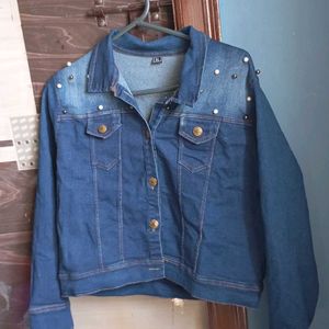 Denim Waist Length Jacket For Women