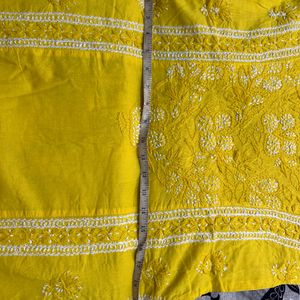 Chikankari Yellow Kurti