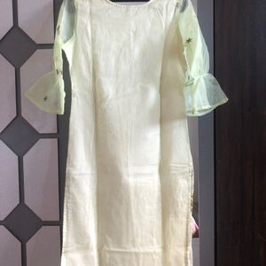 Beautiful Embroidered Net Kurti With Lining