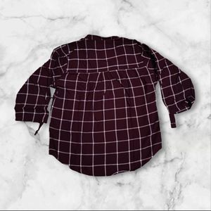 Maroon Shirt Style Top