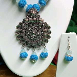 firoza necklace with earrings