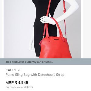 CAPRESE Red Sling Bag With Detachable Strap