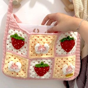 Crochet Strawberry Handbag 👜