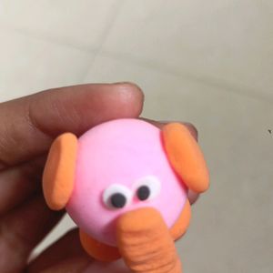 Cute Elephant Clay Keychain