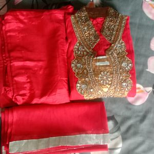 Red Gowns Frock Suit For Women