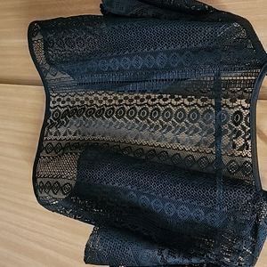 Black Netted Short Shrug