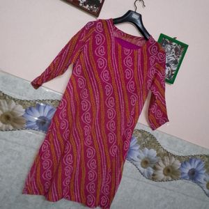 Bandheej Kurti Set With Tasle Duppta