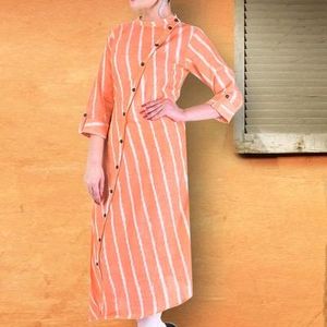 Cotton Stripes Long Kurti