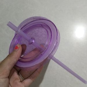 Korean Purple Crystal Straw Coffe Mug