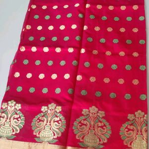 Banarsi Silk Saree With Stitched Blouse