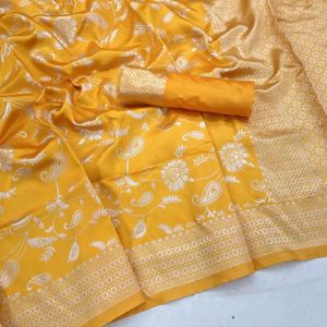 Lichi Silk With Silver Jari