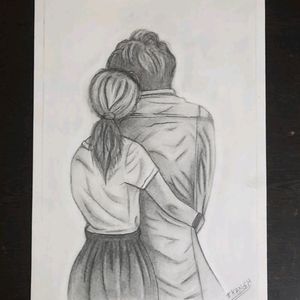 Lovely Couple Sketch By Graphite Pencil.