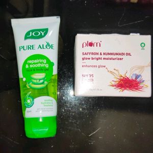 Plum Saffron nd Kumkumadi Moisturizer& Pure Alov G