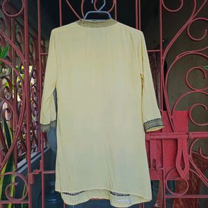 Light Yellow Embroidered Tunic