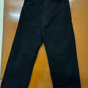 High Waist Black Wide Leg Jeans